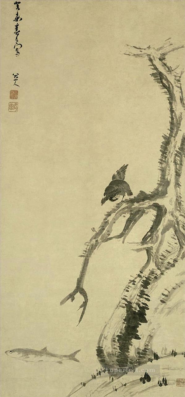 mynah bird on an old tree 1703 old China ink Oil Paintings